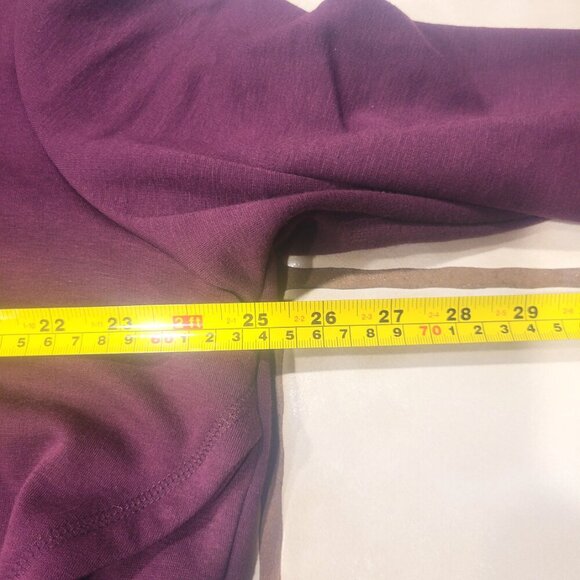 Xersion Women's Pullover Cowl Neck Sweatshirt w/Wrap Front in Wine - Size XL - Picture 10 of 11
